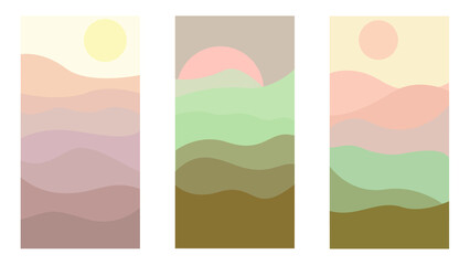 set of banners with mountains