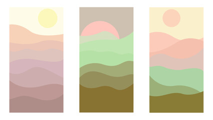 Fototapeta premium set of banners with mountains