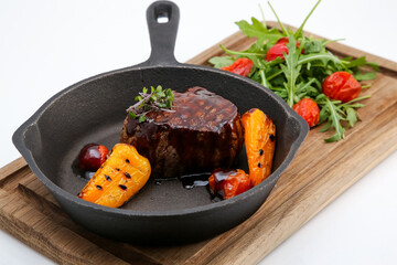 Big Rib Eye Steak,sweet pepper.