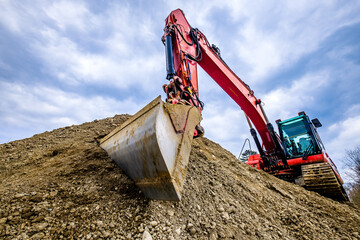 typical excavator at a construction site