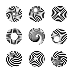 Rolgordijnen Abstract circular rotation and spiral design elements. © troyka