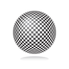 Abstract 3D spherical shape. Circle chequered design element.