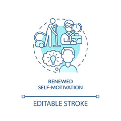 Renewed self-motivation turquoise concept icon. Lifelong education benefits abstract idea thin line illustration. Isolated outline drawing. Editable stroke. Arial, Myriad Pro-Bold fonts used