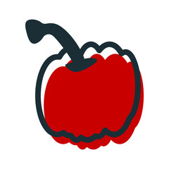 Food Line Icons. Outline Vegan Set. Tomato, carrot, pepper, beetroot, broccoli, avocado, apple, pear, mushroom, egg, salmon, bananas