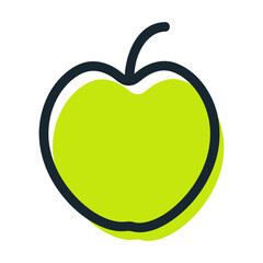 Food Line Icons. Outline Vegan Set. Tomato, carrot, pepper, beetroot, broccoli, avocado, apple, pear, mushroom, egg, salmon, bananas