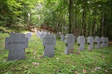 Forest cemetery on the isle of Rügen, Germany