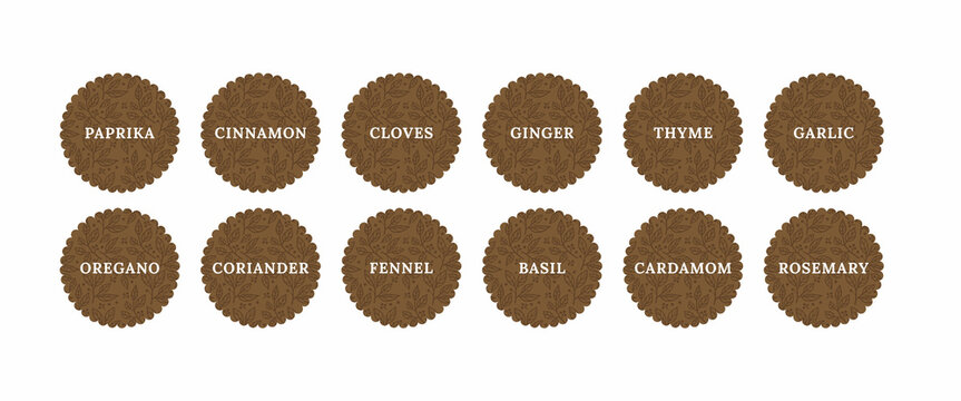 Pantry Spice Jar Seasoning Label Sticker Organizer Set. Spices And Herbs Jar Labels And Stickers. Kitchen Storage Organization.