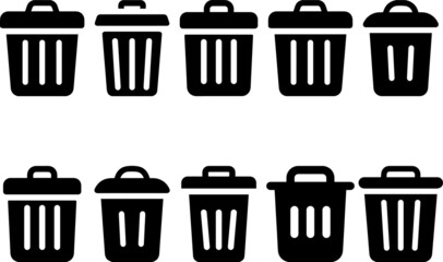 trash dustbin sign set. trash can icon and Recycle icons set, Trash bin, vector trash dustbin sign icon