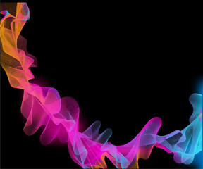 Abstract colorful smoke wave background illustration.
