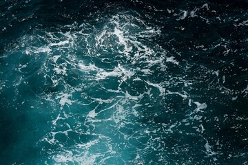 Sea waves, water detail, tide at sklalisk. Sea water in Mallorca, Spain.