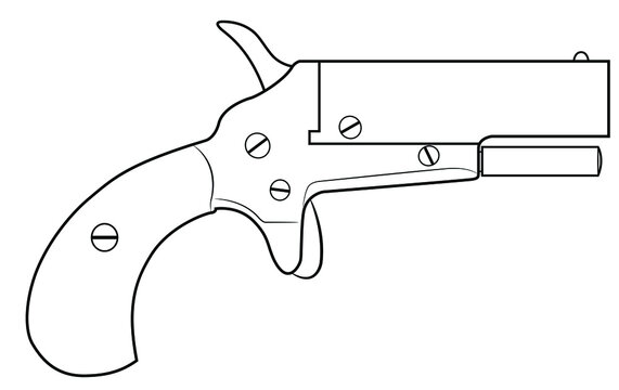 Illustration of little gun Derringer West Pocket 