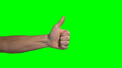 Man Gives Thumbs Up Hand Gesture (inside arm)