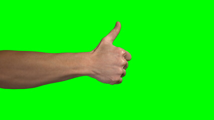 Man Gives Thumbs Up Hand Gesture (outside arm)