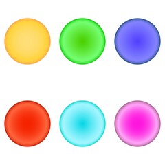 buttons in different color palettes in 3D