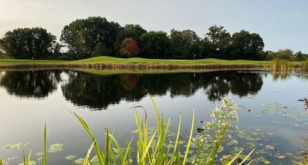 Obraz na płótnie Canvas Golf Course Water Hole Green