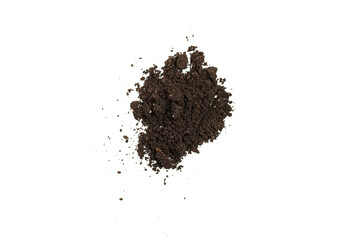 Black land for plant isolated on white background.