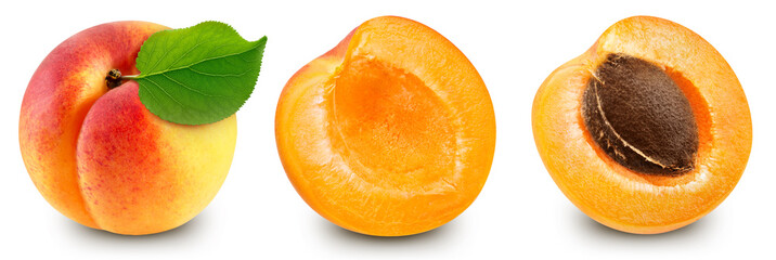 Apricot set isolated on white background