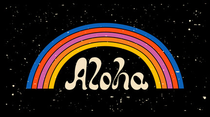 Aloha surfing lettering. Vector calligraphy illustration © softulka