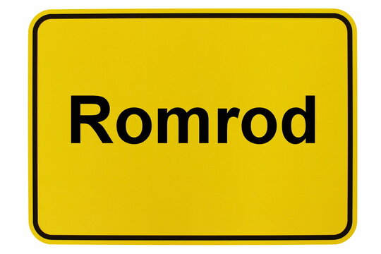 Illustration eines Ortsschildes der Stadt Romrod