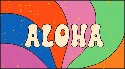 Aloha surfing lettering. Vector calligraphy illustration © softulka