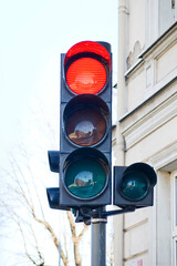 Traffic lights on the street.