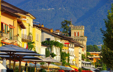 Ascona am Lago Maggiore, Schweiz, Tessin - lakefront of Ascona at the Lago Maggiore, Switzerland