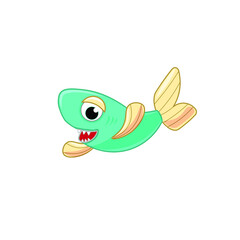 Cute cartoon character fish illustration