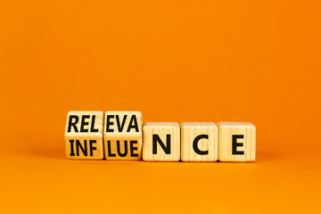 Influence or relevance symbol. Turned wooden cubes and changed the word Influence to Relevance....