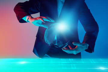 hologram of global business