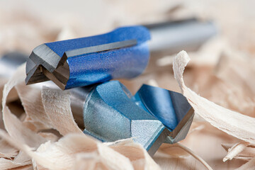 Copying the router bit. Cutter for trimming wooden edges. Copy-milling tool with steel bearing....