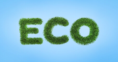 Fototapeta na wymiar Word ECO isolated on background. Ecology and ecosystem theme