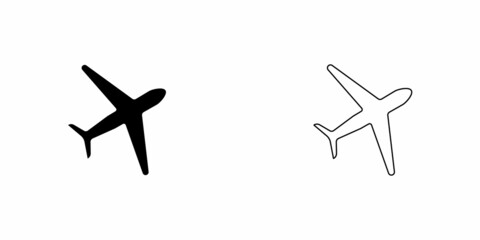 Plane line icon. Vector symbol in flat style on white background. 