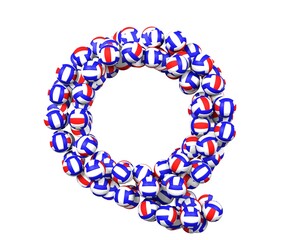 Volley Ball Themed Font Letter Q