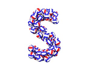 Volley Ball Themed Font Letter S