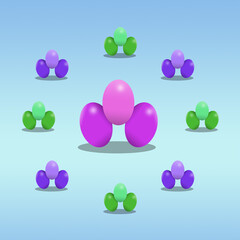 easter green pink purple eggs easter holidays card pattern colorful eggs