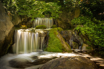 Fototapeta na wymiar Waterfall in japanese garden