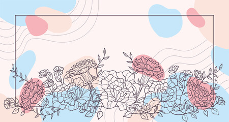 Colored watercolor flowers for a invitational poster Vector