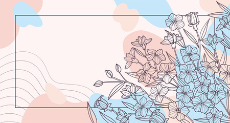 Colored watercolor flowers for a invitational gift card Vector