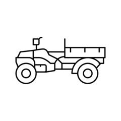 atv farm transport line icon vector illustration