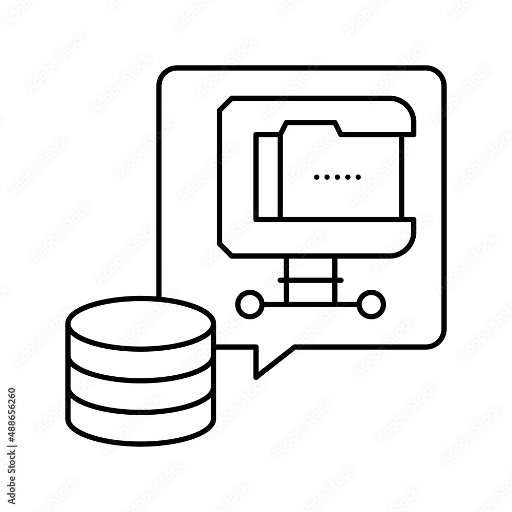 Poster file compression digital processing line icon vector illustration