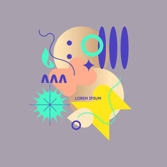 Modern geometric composition of various shapes. Illustration for design. Abstract background in the trend chart.
