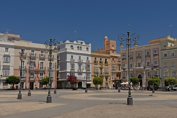 Plaza de San Antonio in Cadiz - obrazy, fototapety, plakaty