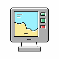 boat navigation equipment color icon vector illustration