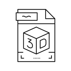 stl 3d file line icon vector illustration
