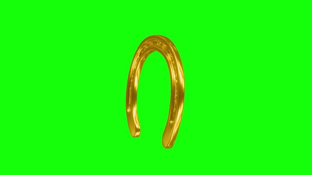 golden horseshoe rotating render 3d