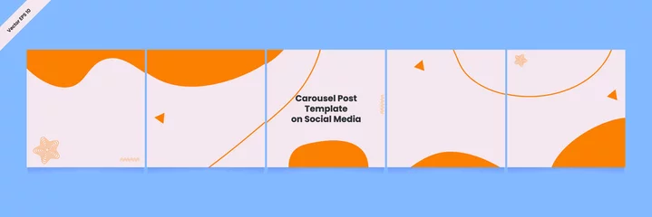 Deurstickers Instagram and social media carousel post template © elchinarts