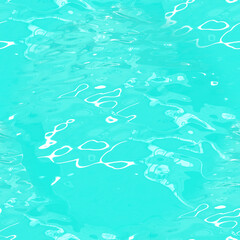 Fototapeta na wymiar Turquoise liquid with white highlights. Beautiful turquoise seamless background. The wavy surface of the water in perspective. 