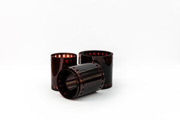 Photo film developed isolated on white.