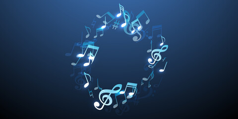 Music note icons vector wallpaper. Audio