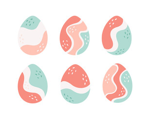 Easter eggs collection. Painted eggs. Happy Easter. Hand drawn vector illustration